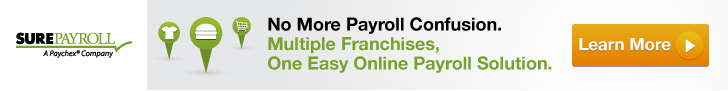Easy. Online. SurePayroll for Franchises. Multiple franchises, multiple locations, one easy payroll solution.