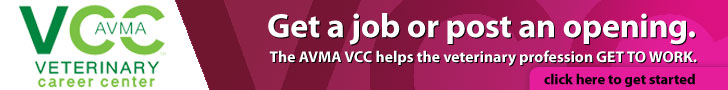 Get a job or post an opening.  The AVMA VCC helps the veterinary profession GET TO WORK.  Click here to get started.