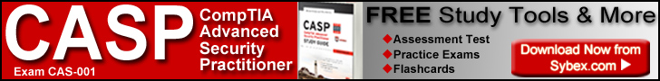 Download free study tools for the new CompTIA Advanced Security Practitioner certification exam from Sybex.com.