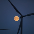 Moon Rises Over Whitelee Wind Farm