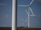 Wind turbines stand in a field on April 12 near Clarion, Iowa