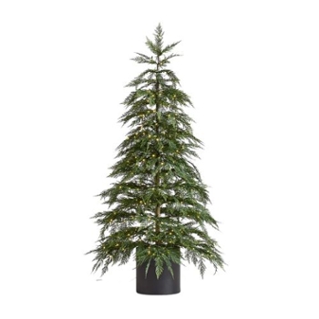 Crate & Barrel Potted Faux Hemlock Large Pre-Lit LED Christmas Tree with White Lights 6' was $519 now $415.20