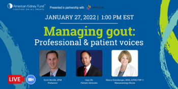 Register now for AKF's upcoming webinar "Managing gout: Professional & patient voices"