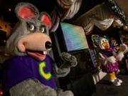 NORTHRIDGE, CA-DECEMBER 1, 2023:"Chuck E. Cheese," left, and "Helen Henny," members of the animatronic band at the Chuck E. Cheese pizza center in Northridge, are photographed in action. The Northridge location of Chuck E. Cheese is soon going to be the last remaining pizza center to house an animatronic band, once a staple of the franchise. (Mel Melcon / Los Angeles Times via Getty Images)