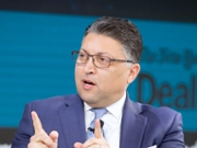 Makan Delrahim on stage at a New York Times event.