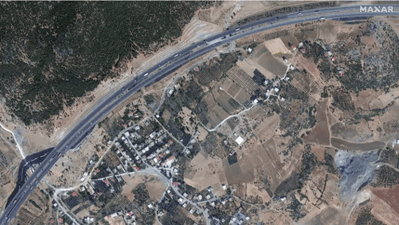 Satellite photos show cracks from Turkey earthquake