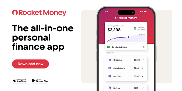 Cell phone with Rocket Money app on the screen