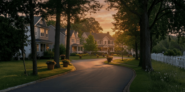 A neighborhood of houses