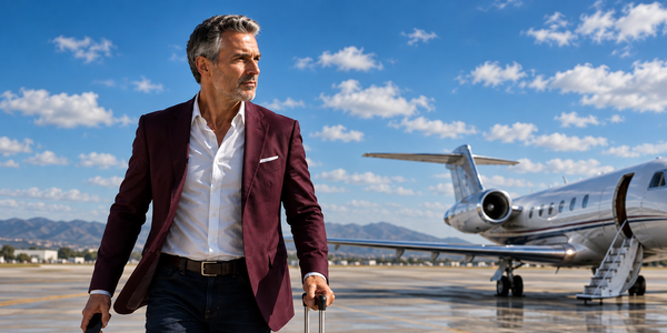 A man walking on a tarmac