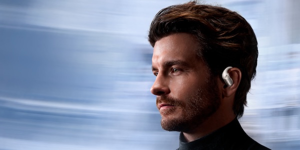 man wearning ear buds