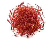 top view flat lay overhead red crocus sativus saffron spice isolated on white background. pile of red crocus sativus saffron spice isolated. heap of red crocus sativus saffron spice isolated