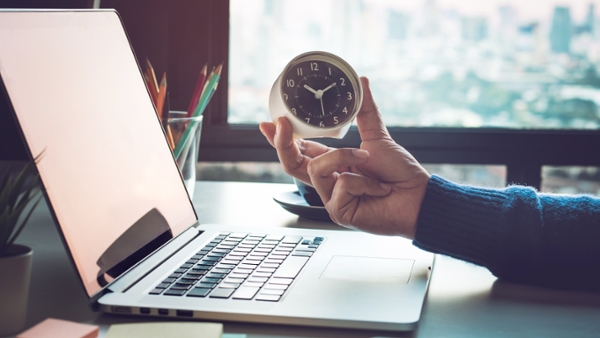 A timer and a laptop