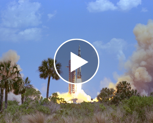 Apollo 16 - NASA, 1972. The launch of Apollo 16, April 16, 1972. The launch was delayed from its original March 17 launch date. Artist NASA. (Photo by Heritage Space/Heritage Images via Getty Images)