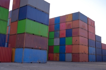 Shipping Cargo Container Terminal Depot.