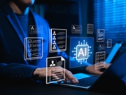 Businessman using AI-powered software on laptop for automated resume screening and candidate selection. Concept of artificial intelligence in HR tech, AI recruitment analytics and digital hiring.