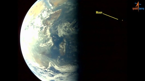 India's Aditya-L1 solar probe takes an Earth/Moon selfie