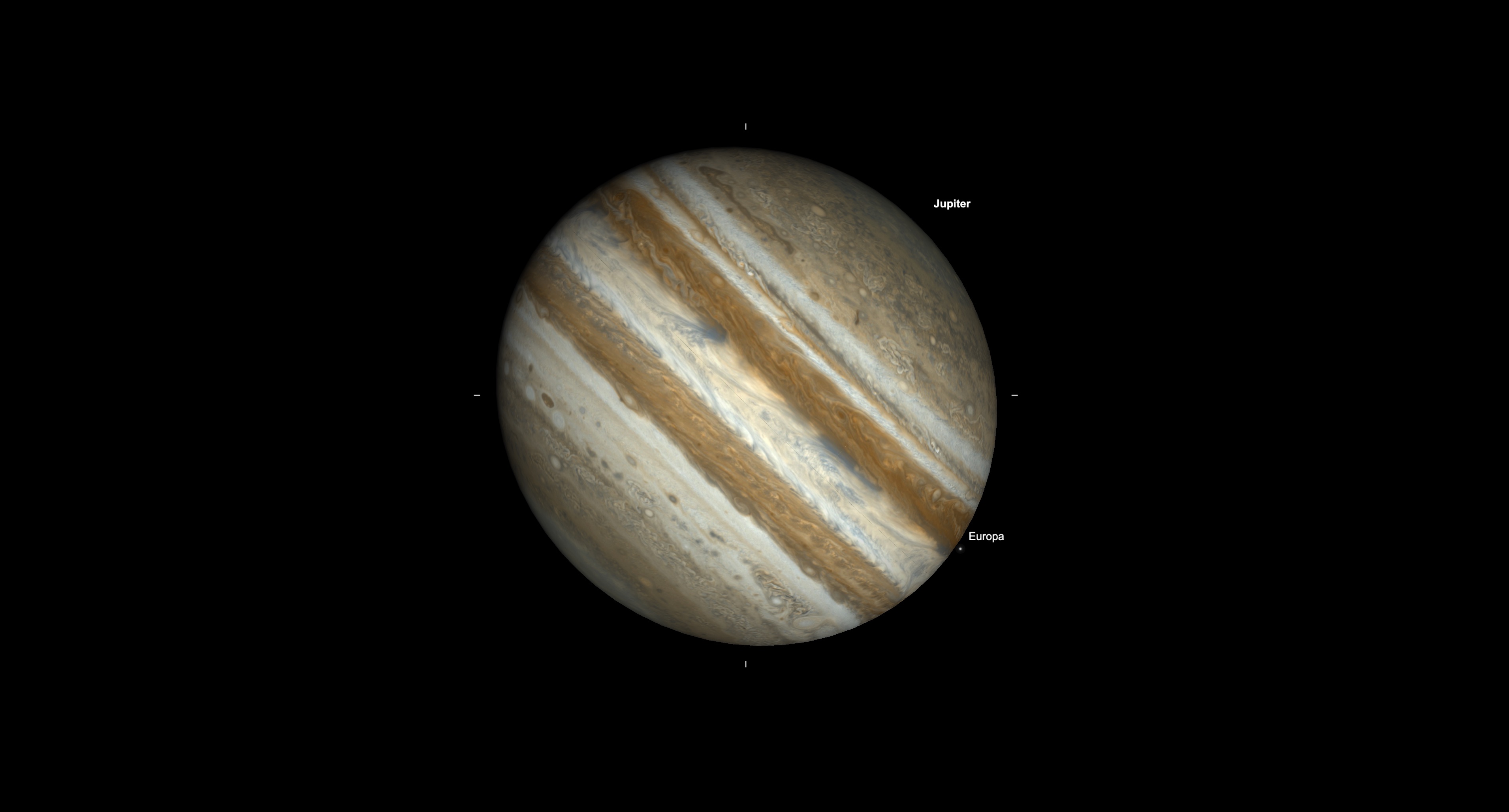Wednesday, April 29: Europa disappears behind Jupiter
