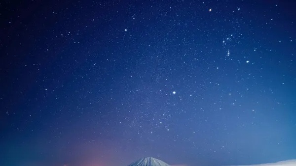 Winter Triangle meets the 'Mars Triangle' in the night sky