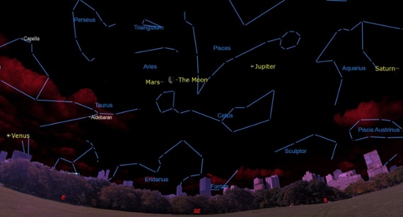 Catch the moon and Mars cozying up to each other on Thursday