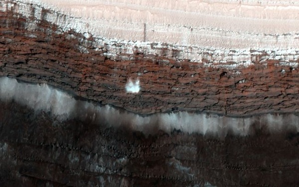 Springtime on Mars brings frost avalanches and gas geysers