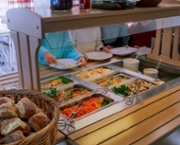 School lunch with salad buffet