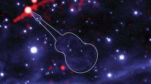 'Flame-throwing' Guitar Nebula caught by NASA telescopes