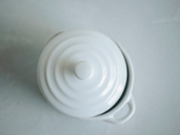 White casserole dish on white background