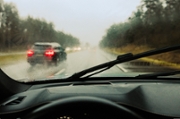 Driving in the rain storm