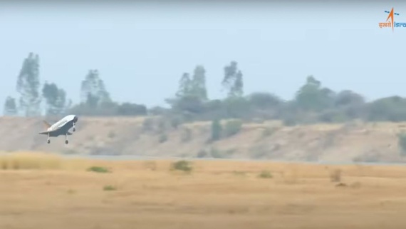 Watch India's prototype space plane ace a landing test