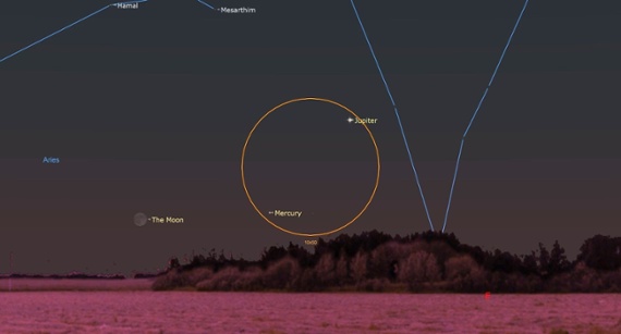 See the moon meet up with elusive Mercury today