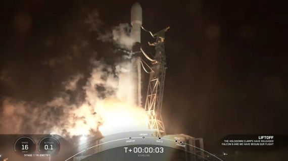 SpaceX launches 46 Starlink satellites, lands rocket at sea