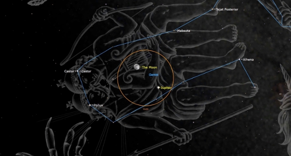 Friday, Jan. 30: Moon joins Jupiter in Gemini 