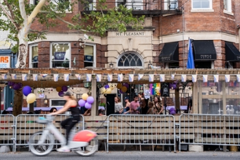 WASHINGTON, D.C. - JULY 12: The Purple Patch streatery closing night event in Washington, July 13, 2026. (Photo by Allison Robbert/For The Washington Post via Getty Images)