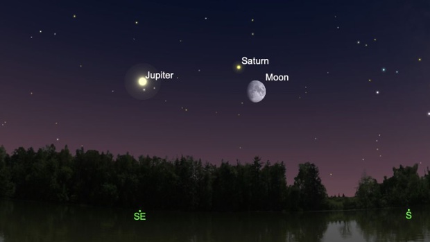 The moon will visit Saturn and Jupiter this week in skywatching doubleheader