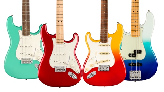 Fender finally adds Candy Apple Red and Sea Foam Green finishes to its Player Series lineup, and unveils left-handed and Fiesta Red Player Plus models