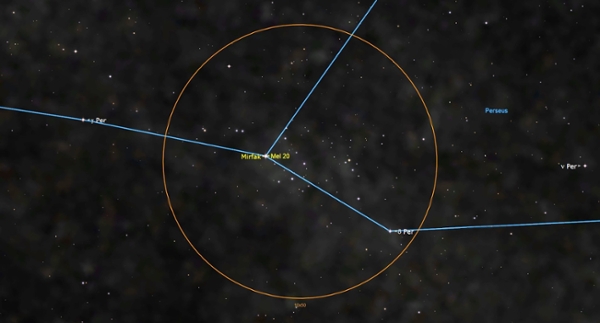 Wednesday, Jan. 7: Starry halo around Mirfak&nbsp;