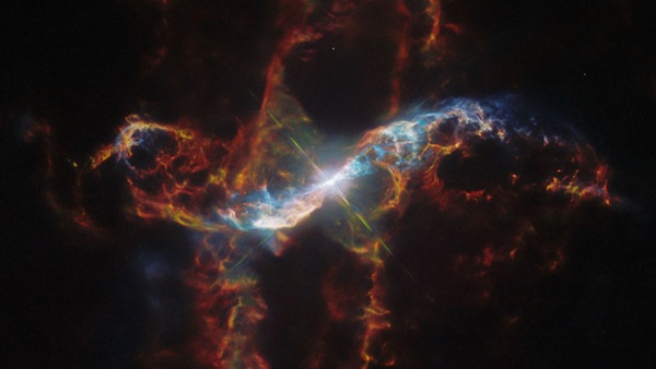 Hubble sees 'stellar volcano' erupt in amazing colors