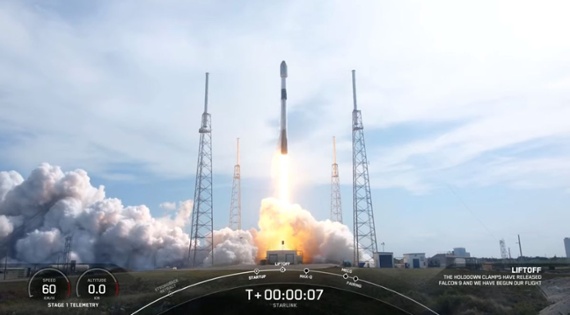 SpaceX launches 56 Starlink satellites, lands rocket at sea