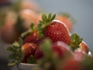 Cups of strawberries are displayed for a photograph at the Driscoll's Inc. facility on the Cassin Ranch in Watsonville, California, U.S., on Monday, Sept. 19, 2016. There are many pieces to any agricultural puzzlegenetics, weather, laborers, soilbut the companies growing our food have only so much control over them. So Driscoll's is drawing on its scientists to build a system whose berries are always delicious, no matter where they're grown or sold. Photographer: David Paul Morris/Bloomberg via Getty Images