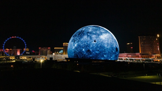 Las Vegas Sphere transforms into Earth, Mars and moon