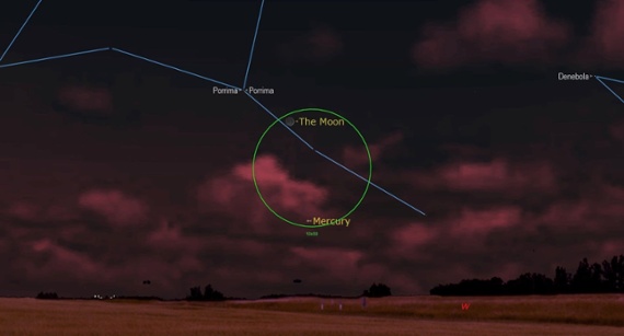 Watch the young moon rise above Mercury tonight