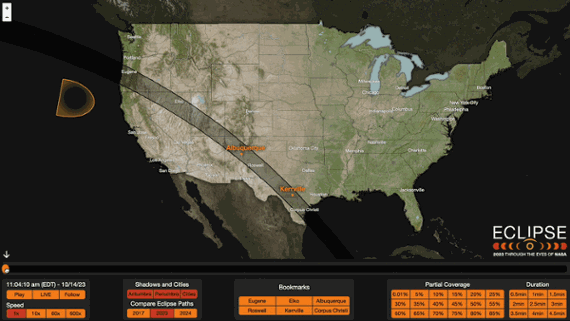 New interactive map lets you track the Oct. 14 solar eclipse