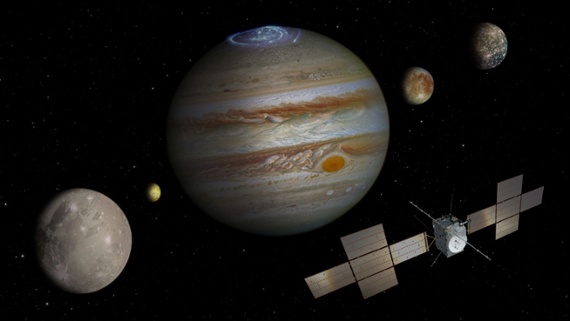 Why will it take JUICE spacecraft 8 years to reach Jupiter?