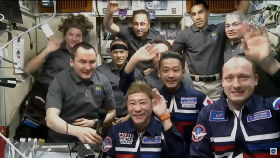 Japanese billionaire Yusaku Maezawa, two crewmates arrive at International Space Station