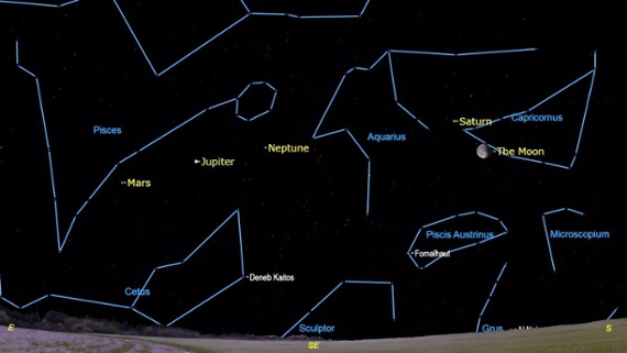See the moon approach Saturn in the predawn sky on Saturday