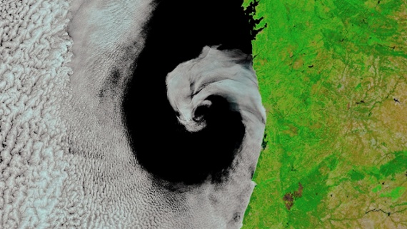 Earth from space: Mysterious, slow-spinning cloud 'cyclone' hugs the Iberian coast