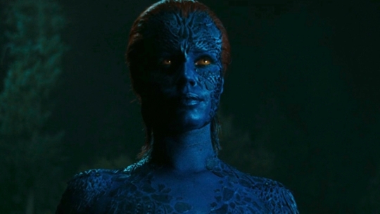 Mystique watching Logan in X-2.