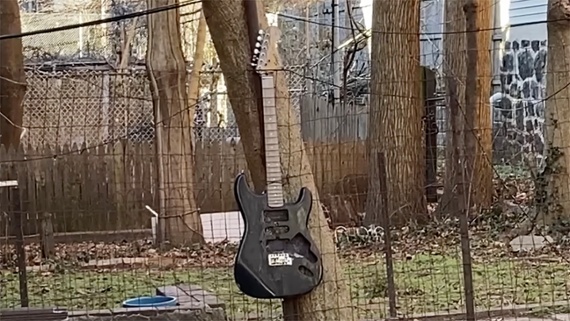 This Squier Strat was left outside for five years – before it was brought back to life by a crazy guitar mod