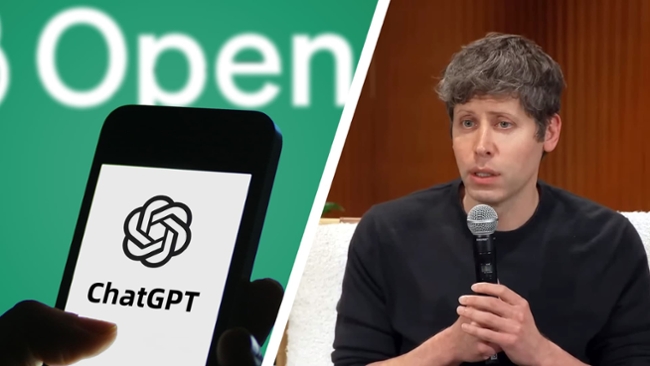 OpenAI and ChatGPT logos, with Sam Altman