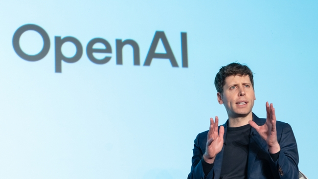OpenAI logo and CEO Sam Altman